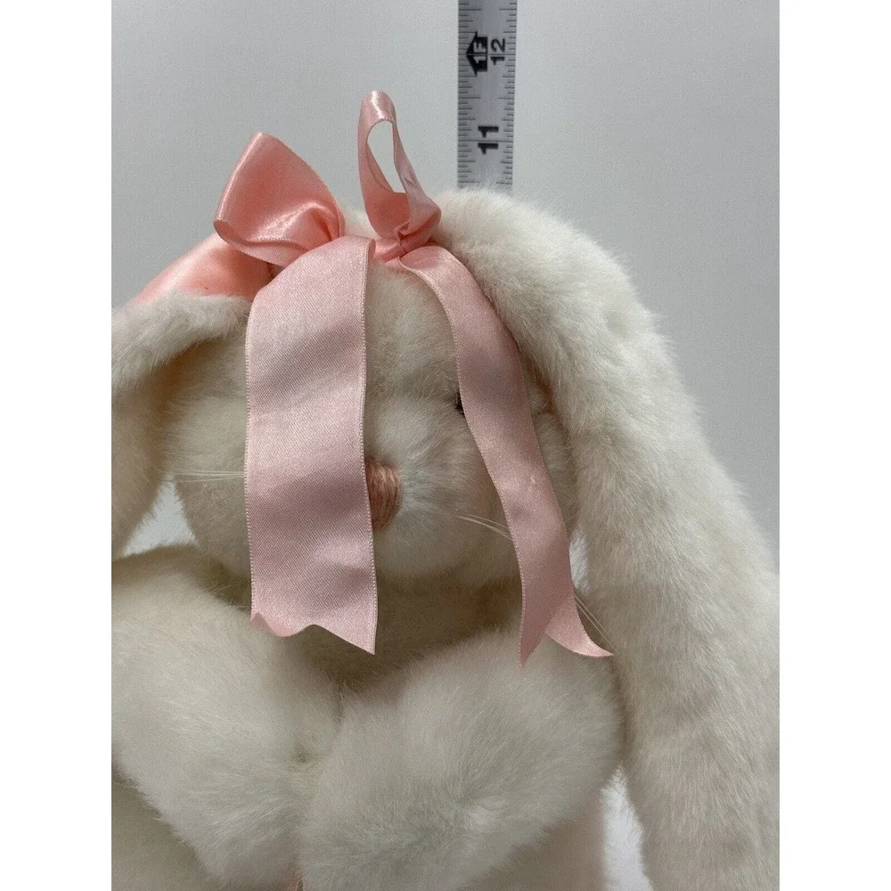Vtg 1992 Dakin Bunny Rabbit Plush Stuffed Animal Floppy Satin Ears Heart Easter - Picture 7 of 10
